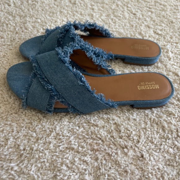 Denim Flat Sandals 8 - Picture 2 of 3